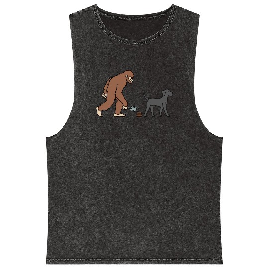 Bigfoot Sasquatch Poop Great Dane Mineral Wash Tank Tops
