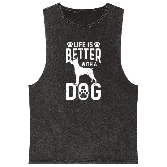 Life Is Better With A Dog Mineral Wash Tank Tops