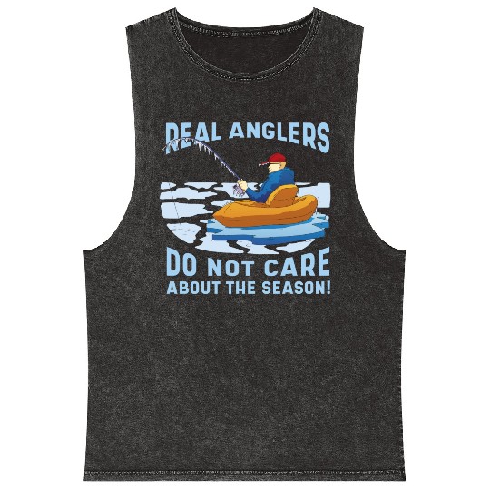 Real fishermen do not care about the season Real f Mineral Wash Tank Tops
