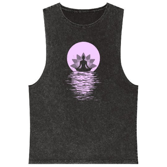 Yogi Yogini Health Meditation Outfits Girls Women Mineral Wash Tank Tops