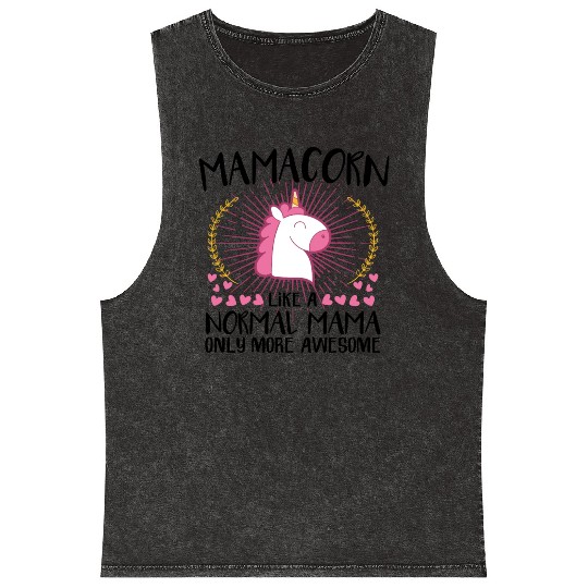 Mamacorn mom unicorn mothers day baby family kid Mineral Wash Tank Tops