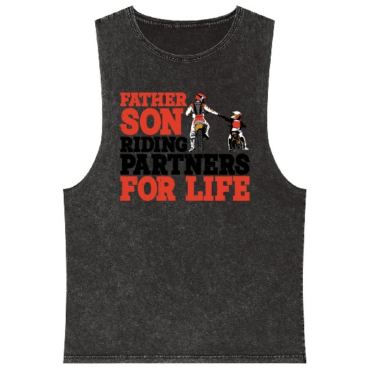 Father Son, Riding Partners For Life 3 Mineral Wash Tank Tops