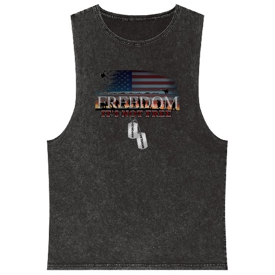 Airforce Veteran Freedom isn't Free Mineral Wash Tank Tops