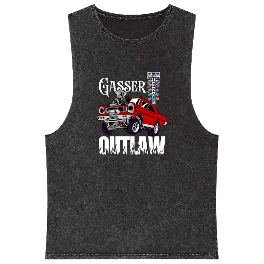 Gasser Outlaw Class Vintage Drag Racing Race Car Mineral Wash Tank Tops