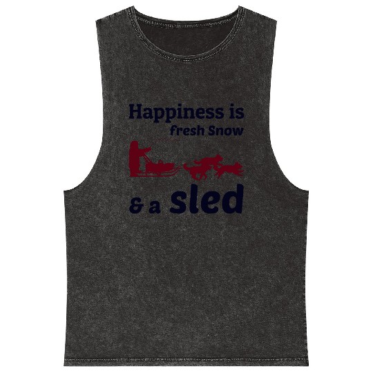 Husky Sledding Sled Dog Racing Alaskan Racers Mineral Wash Tank Tops