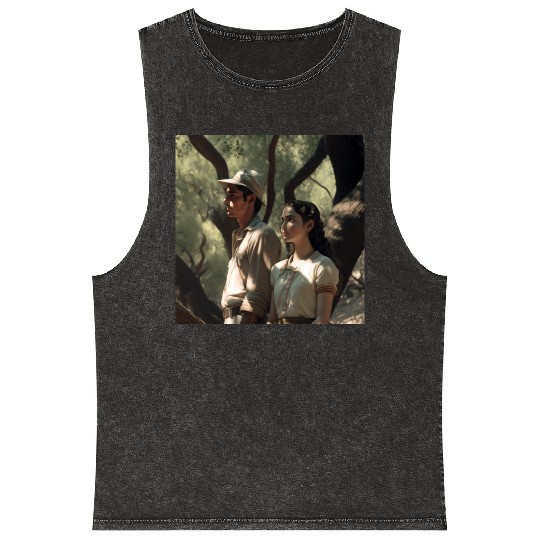 screengrab from a 1920s film scene beautiful Mineral Wash Tank Tops