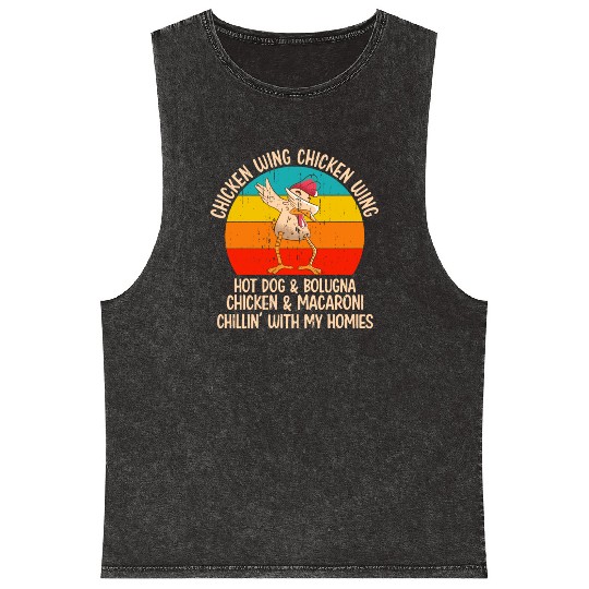Chicken Wing Hot Dog Mineral Wash Tank Tops