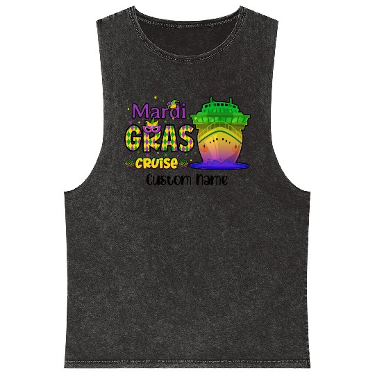 Mardi Gras Cruise Mardi Gras Carnival Trip Funny Mineral Wash Tank Tops
