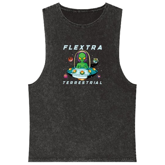 Alien Extraterrestrial Area 51 UFO Space Geek Gift Mineral Wash Tank Tops