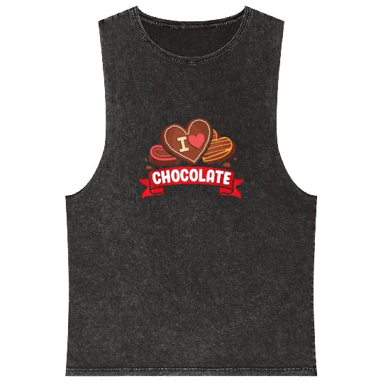 I Love Chocolate Sweets Candy Chocolate Bar Mineral Wash Tank Tops