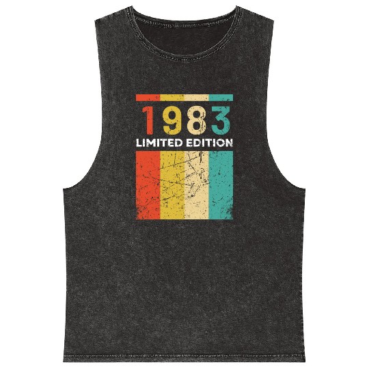 40 Years Vintage 1983 Retro 40th Birthday Mineral Wash Tank Tops