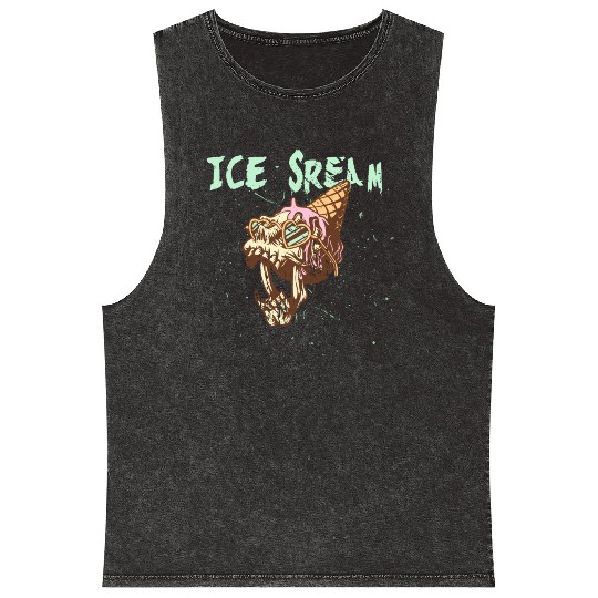 Ice scream Halloween Mineral Wash Tank Tops