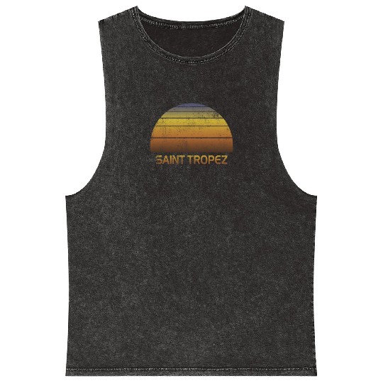 Vintage Sunset Family Vacation Souvenir Saint Mineral Wash Tank Tops