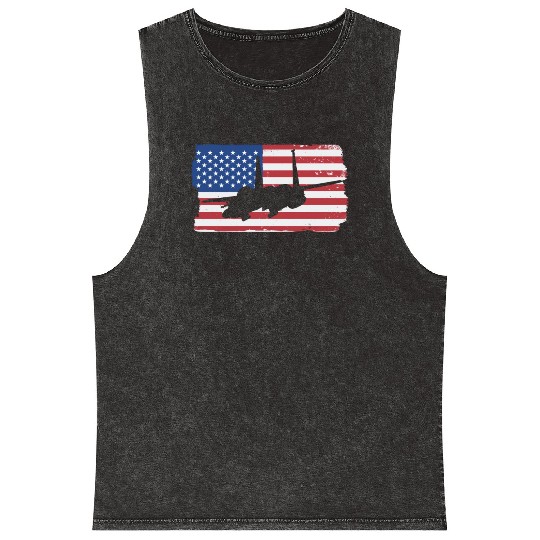 F-15 Eagle Fighter Jet American Flag F15 Eagle Mineral Wash Tank Tops