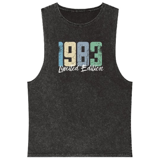 40 Years Vintage 1983 Retro 40th Birthday Mineral Wash Tank Tops