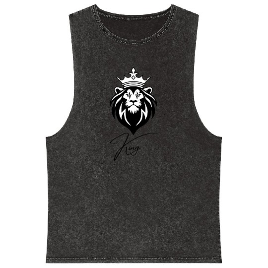 lion King Crown Mineral Wash Tank Tops