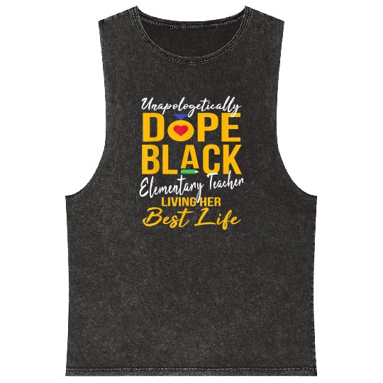 elementary teacher Afro Pride Mineral Wash Tank Tops