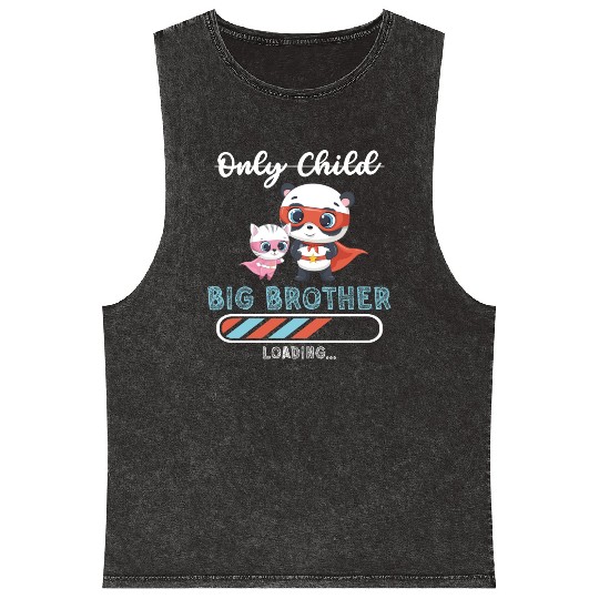 Big brother super hero panda cat Mineral Wash Tank Tops
