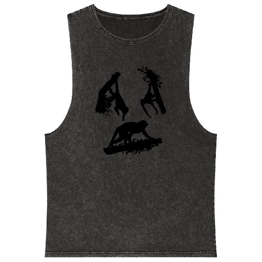 Orangutan Monkey Chimpanzee Monkey Flowers Monkeys Mineral Wash Tank Tops