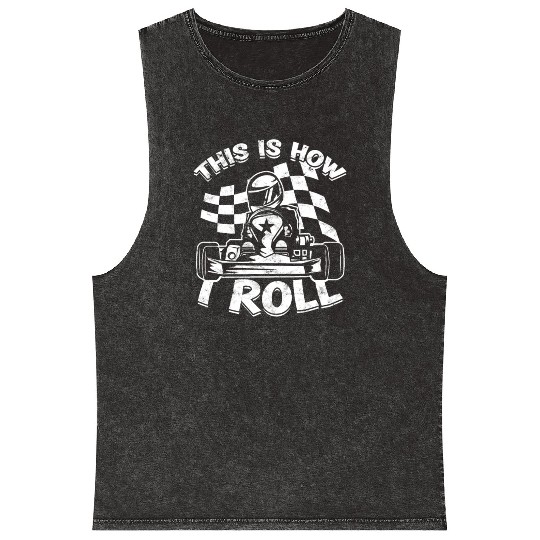 Go Kart Racer Pit Crew Car Racing Karting Mineral Wash Tank Tops