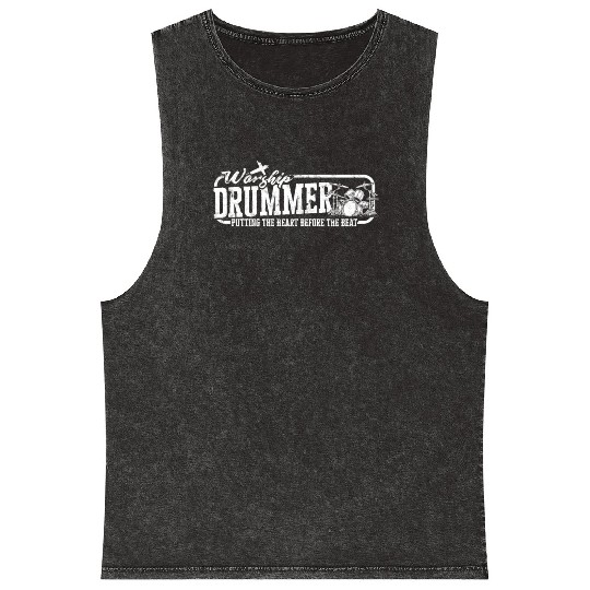 drumsticks Drum Music Christian Drummer church Mineral Wash Tank Tops