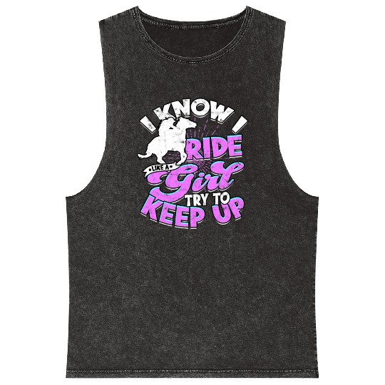 Horse Racing Equestrian Horseback Horse Racer Mineral Wash Tank Tops