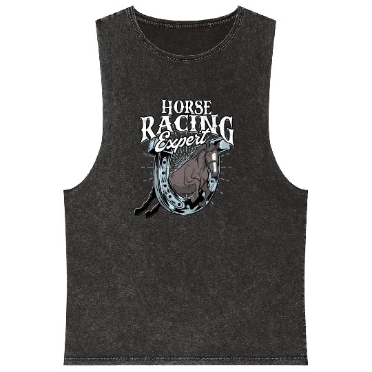 Horse Racing Equestrian Horseback Horse Racer Mineral Wash Tank Tops