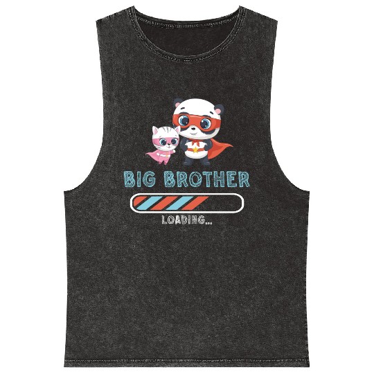 Big brother super hero panda cat 2023 Mineral Wash Tank Tops