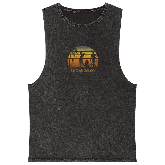 Retro Los Angeles Golf Golfing Fan Golfer Gift Mineral Wash Tank Tops