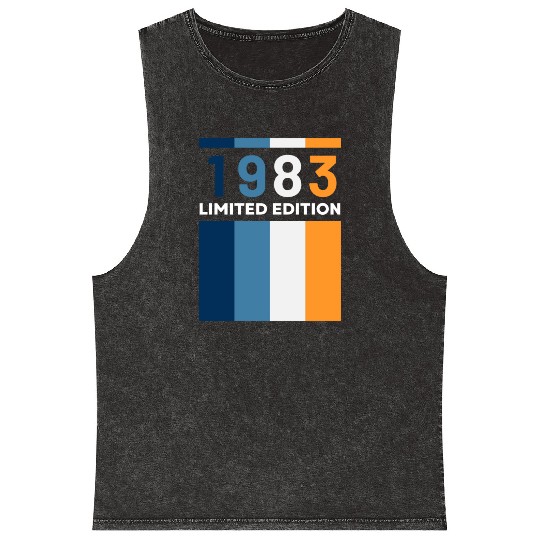 40 Years Vintage 1983 Retro 40th Birthday Mineral Wash Tank Tops