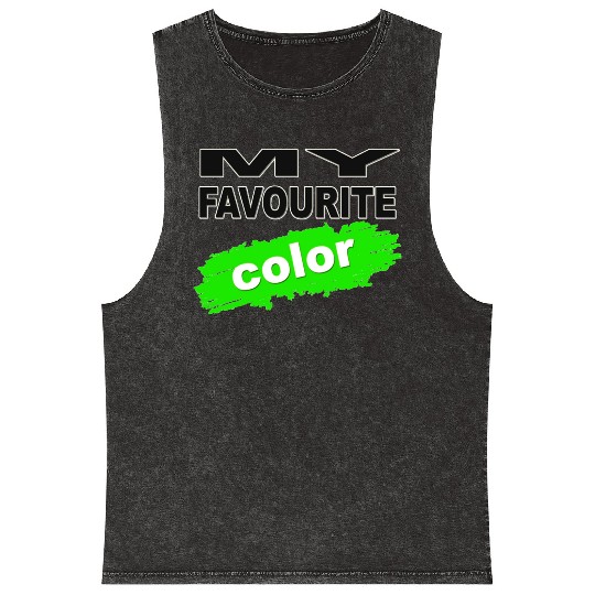 MY FAVOURITE COLOR GREEN Mineral Wash Tank Tops