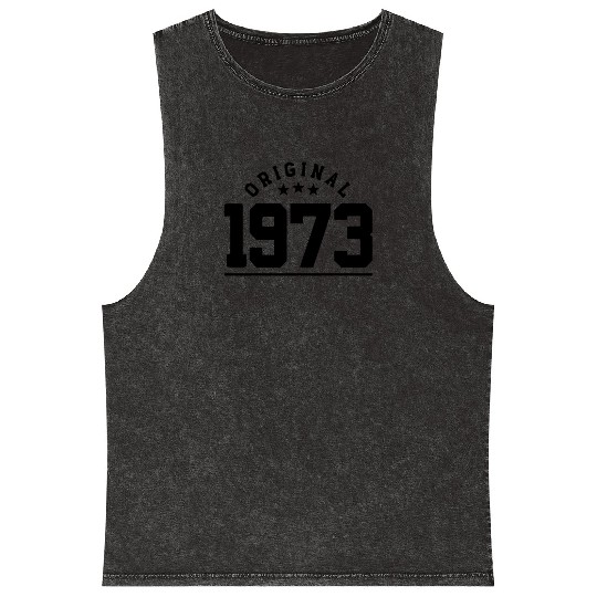 50 Years Vintage 1973 Retro 50th Birthday Mineral Wash Tank Tops