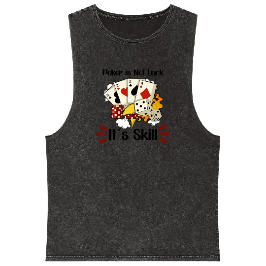 Poker Casino Poker Player Gambling Roulette Gift Mineral Wash Tank Tops