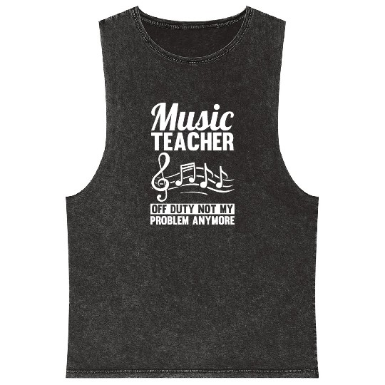 Music Teacher Musical Notes Mineral Wash Tank Tops