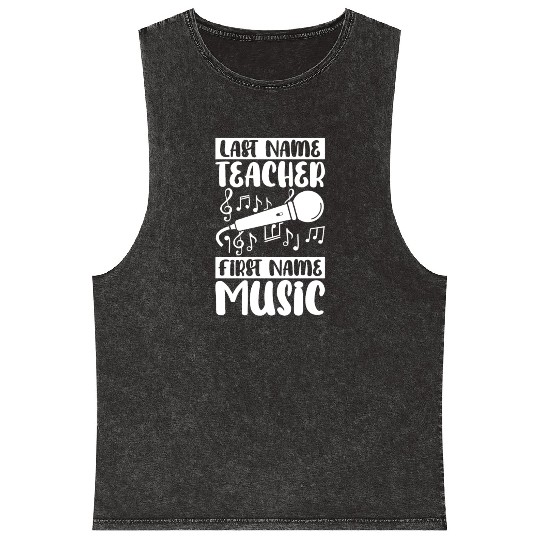Music Teacher Mic Mineral Wash Tank Tops