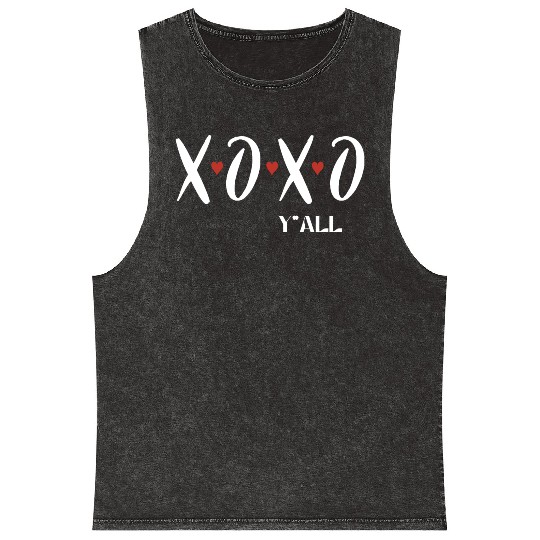 xoxo I love you Valentine's day Mineral Wash Tank Tops