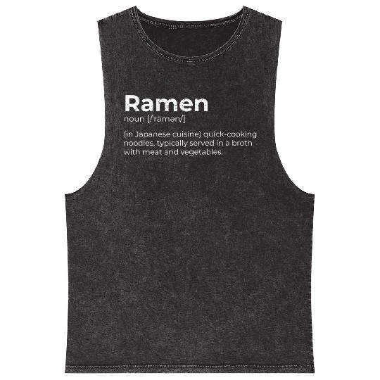 Ramen Japanese Cuisine Tonkotsu Premium Mineral Wash Tank Tops