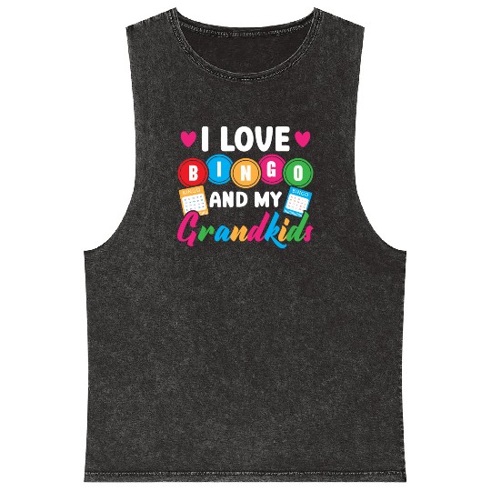 I Love Bingo And My Grandkids Casino Bingo Grandma Mineral Wash Tank Tops