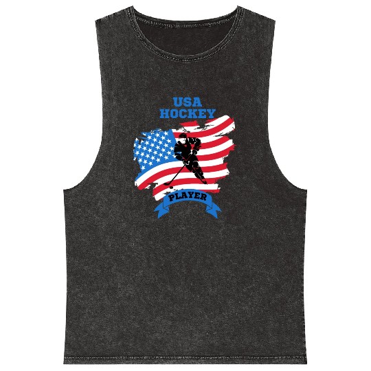 USA hockey player Mineral Wash Tank Tops