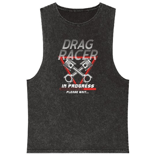 Drag Racing Race Car Retro Vintage Mineral Wash Tank Tops