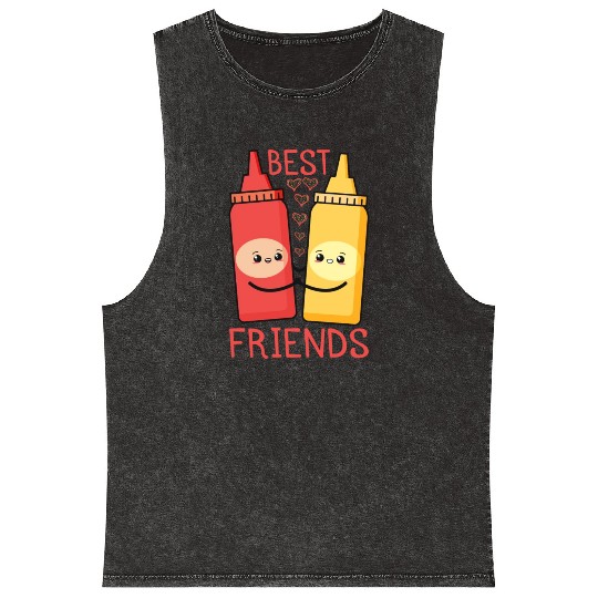 Ketchup Mustard Best Friends Forever Mineral Wash Tank Tops