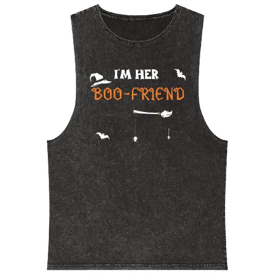I'm Her Boo-Friend - Halloween Mineral Wash Tank Tops