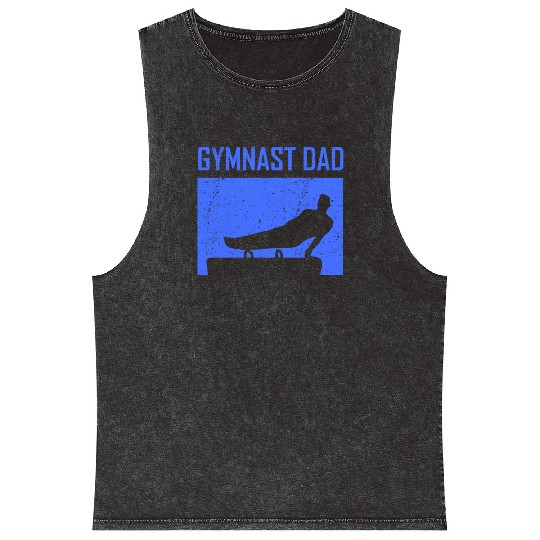 Gymnast Dad Sports Gymnasts Lover Gymnastics Mineral Wash Tank Tops