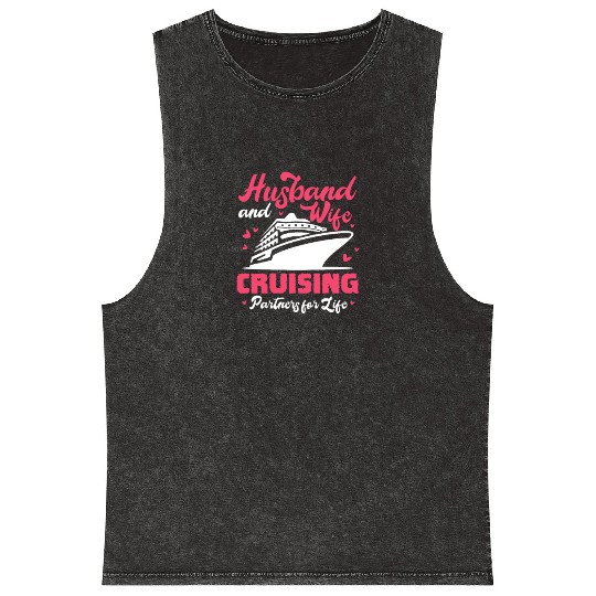 Husband And Wife Cruising Partners For Life Mineral Wash Tank Tops