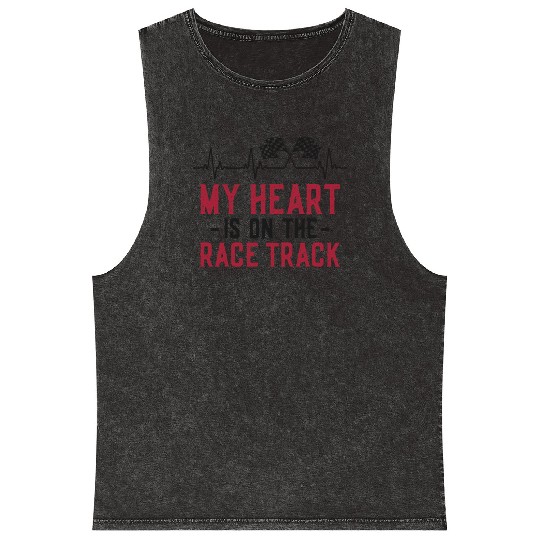Drag Racing Race Car Girlfriend Mineral Wash Tank Tops