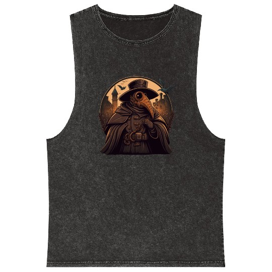 Plague Doctor With Suit and Mask Mineral Wash Tank Tops