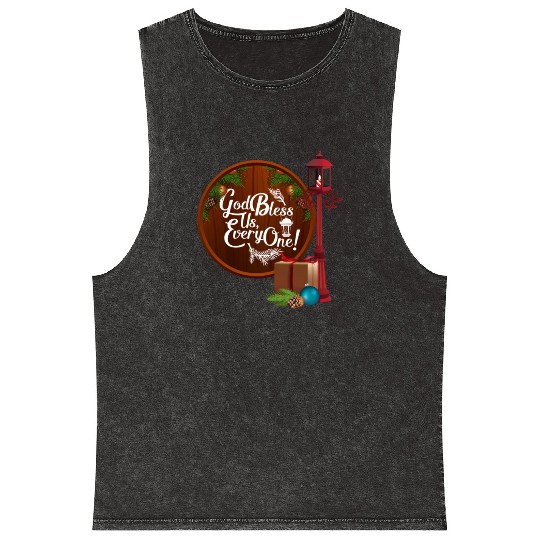A Christmas Carol Charles Dickens God Bless Us Eve Mineral Wash Tank Tops