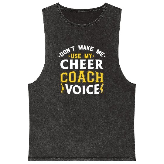 Cheer Coach Voice Funny Cheerleading Coach Mineral Wash Tank Tops
