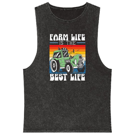 Farm Tractor Farming Life Agriculture Farmer Mineral Wash Tank Tops