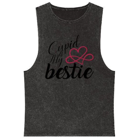 Cupid is my bestie gift for valentine cupid lovers Mineral Wash Tank Tops